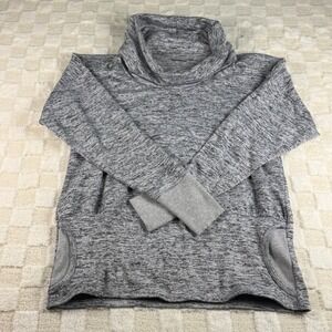 Athleta Gray Marled‎ Cowl Neck Long Sleeve Tunic Top Women Size L